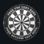 Grey Dartboard with Custom Text<br><div class="desc">Dartboard with grey colours and two custom text areas. You can easily change every colour clicking on customise button.</div>