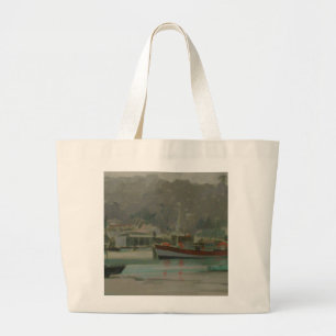 Grey Day Fisherman's Quay Large Tote Bag