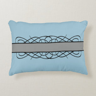 Grey Deco Flourish Accent Pillow