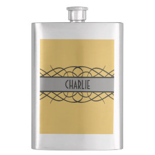 Grey Deco Flourish Flask