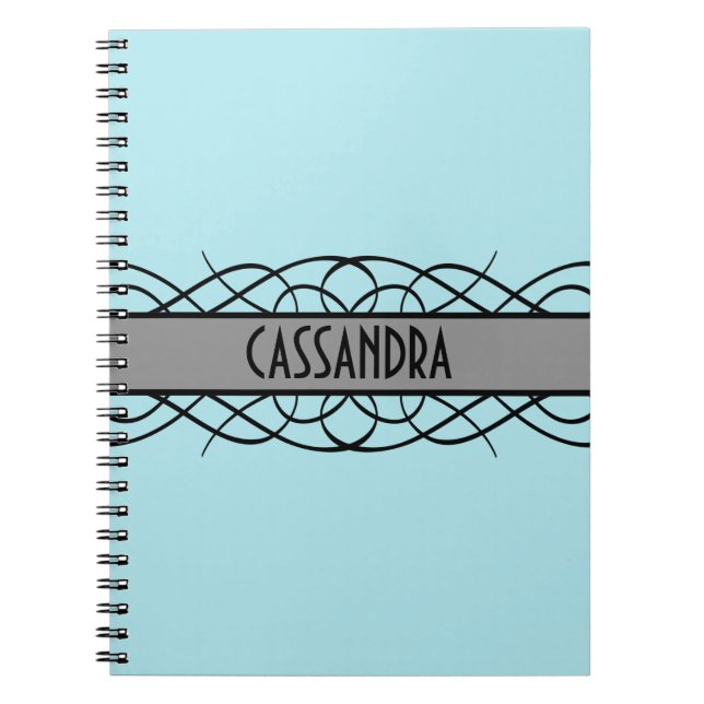Grey Deco Flourish Notebook (Front)