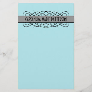 Grey Deco Flourish Stationery