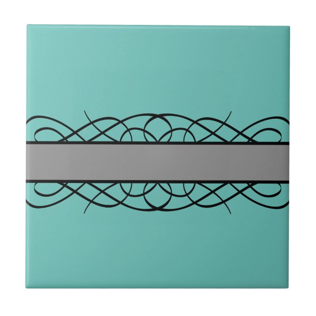 Grey Deco Flourish Tile (Front)