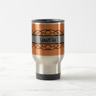 Grey Deco Flourish Travel Mug