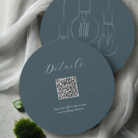 Grey Details QR code Card Industrial Chic Wedding
