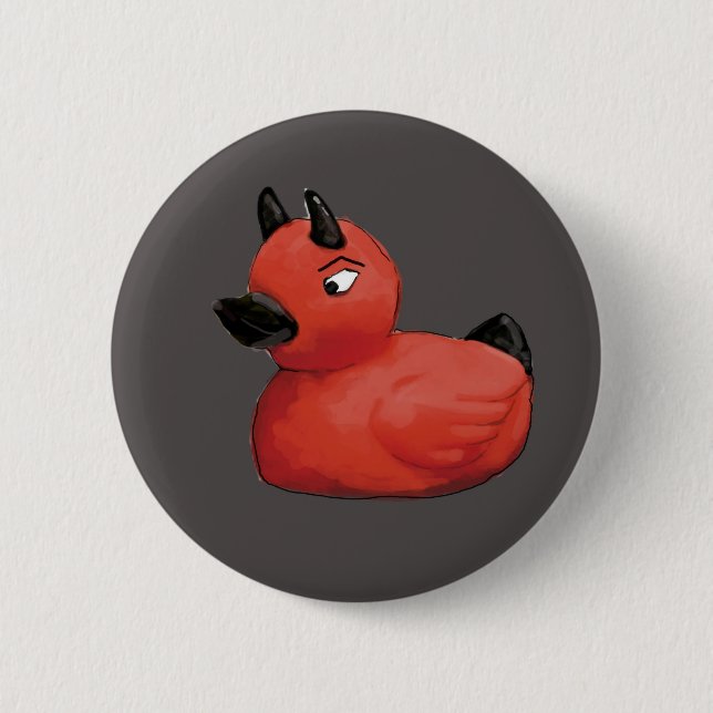 Grey Devil Duck Button (Front)
