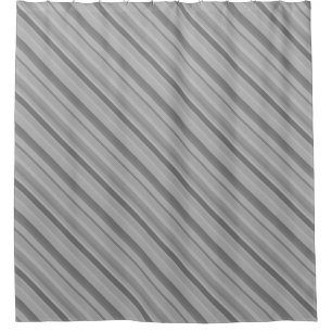 Grey diagonal stripes shower curtain