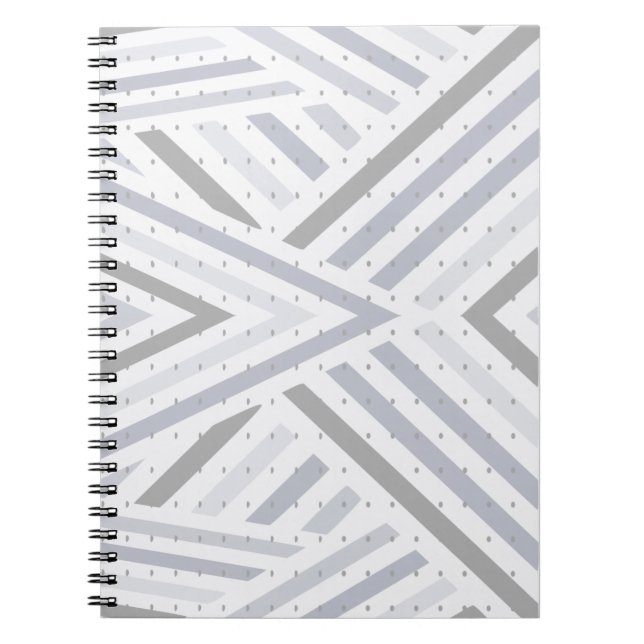 Grey Diagonal Stripped Notebook (Front)
