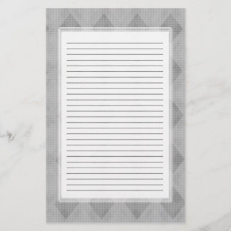Grey Diamond Lined Stationery