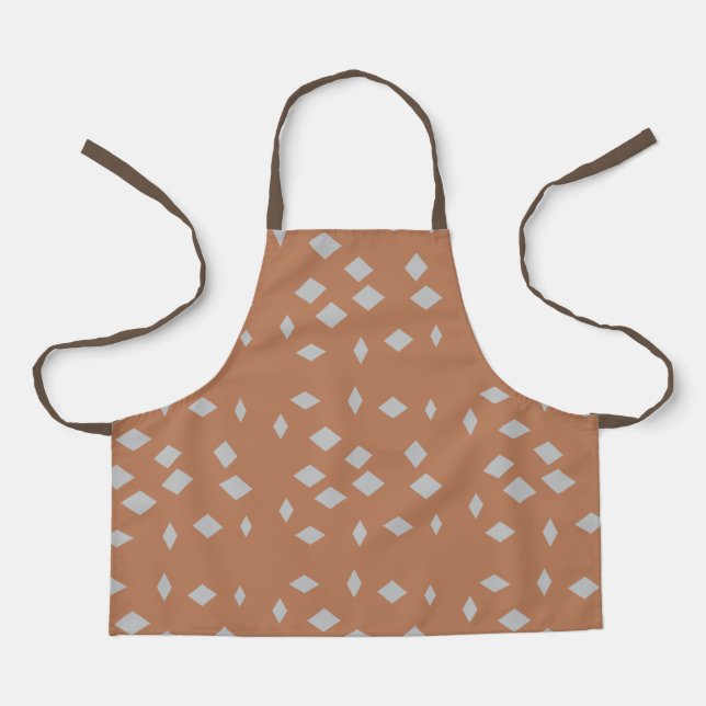 Grey diamonds on brown apron (Front)