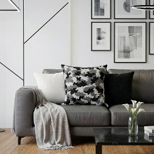Grey Digital Camo Cushion