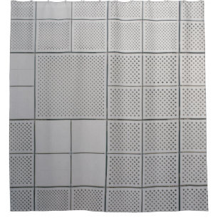 Grey digital shower curtain