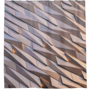 Grey digital shower curtain