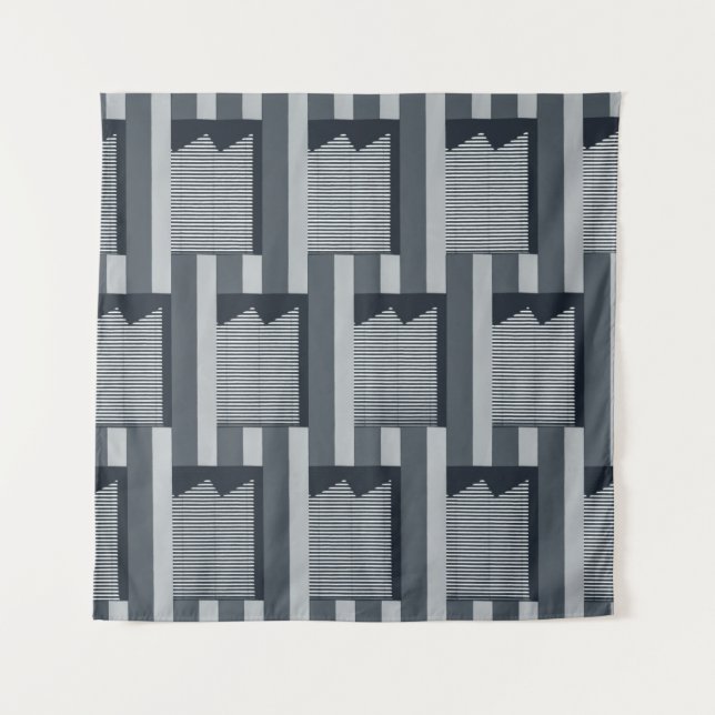 Grey digital wallpaper tapestry (Front)