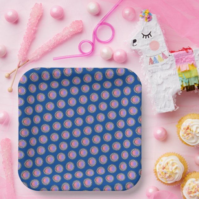 Grey Disc Ribbon by Kenneth Yoncich Paper Plate (Party)