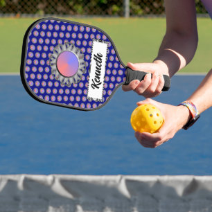 Grey Disc Ribbon by Kenneth Yoncich Pickleball Paddle