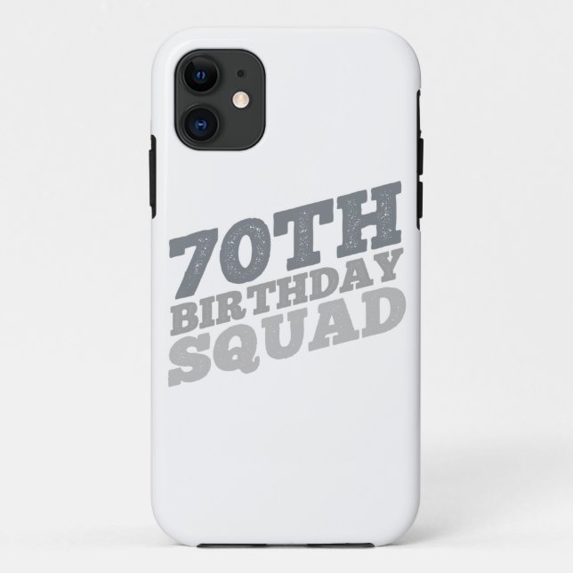 Grey Distressed 70th birthday squad Case-Mate iPhone Case (Back)