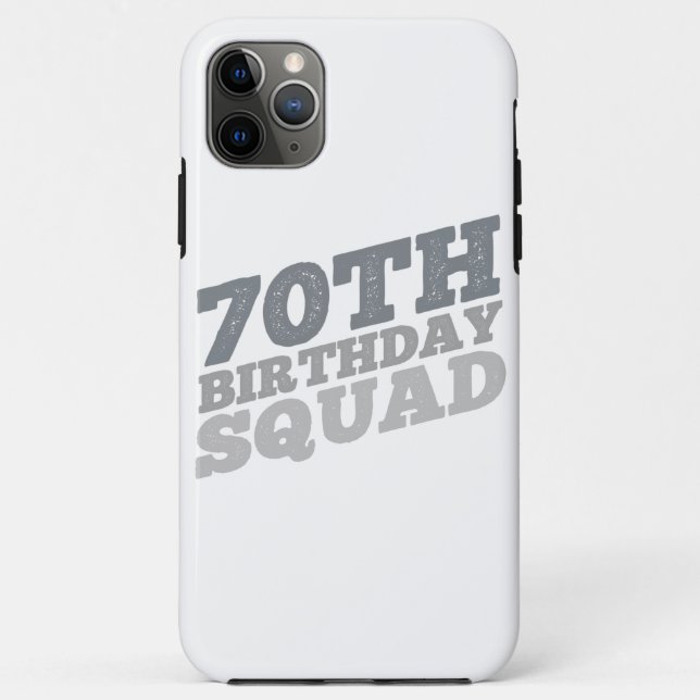 Grey Distressed 70th birthday squad Case-Mate iPhone Case (Back)