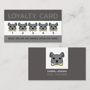 Grey Dog, Dog Trainer Business Loyalty Card