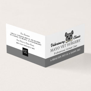 Grey Dog, Veterinarian, Veterinary Detailed Business Card