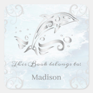 Grey Dolphin Book Sticker