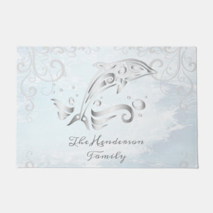 Grey Dolphin Personalised Doormat