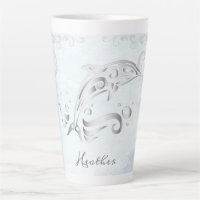 Grey Dolphin Personalised Latte Mug