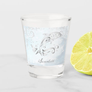 Grey Dolphin Personalised Shot Glass
