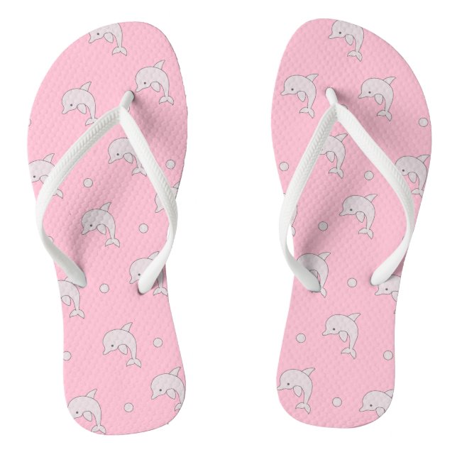 Grey Dolphins Flip Flops (Footbed)
