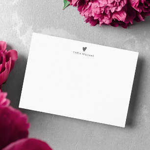 Grey Doodle Heart Formal Classic Family Card