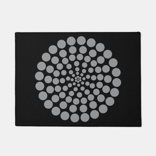 GREY DOT PRINT. CUSTOMIZABLE BACKGROUND COLOUR. DOORMAT (Front)
