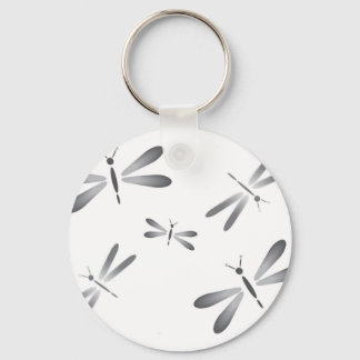 Grey dragonflies key ring