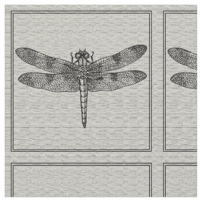 Grey Dragonfly Fabric (Close Up)