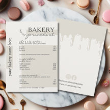 Grey Drip Typography Menu Bakery Price List