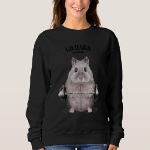 Grey Dwarf Hamster Muscle Training Weightlifting F Sweatshirt