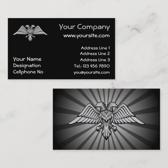Grey eagle with two heads business card (Front/Back)