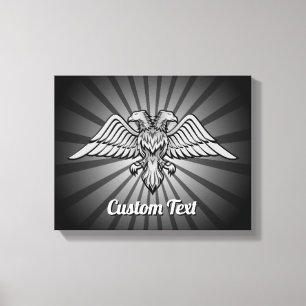 Grey eagle with two Heads Canvas Print