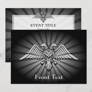 Grey eagle with two heads invitation