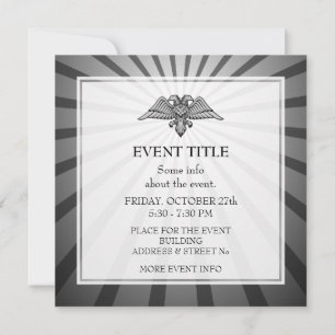 Grey eagle with two heads invitation