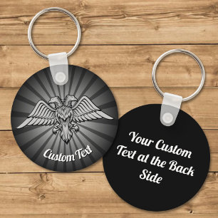 Grey Eagle with two Heads Keychain