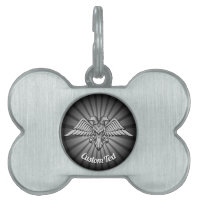 Grey Eagle with two Heads Pet Tag