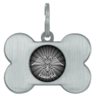 Grey Eagle with two Heads Pet Tag