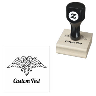 Grey Eagle with two Heads Rubber Stamp