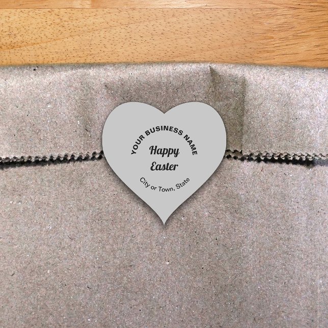 Grey Easter Business Heart Shape Sticker (Creator Uploaded)