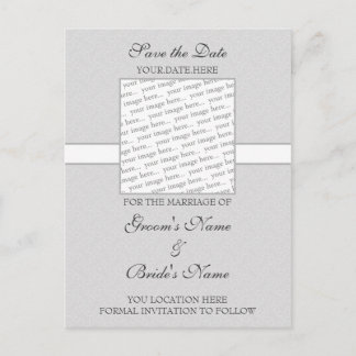 Grey Eggshell Save the Date Postcard
