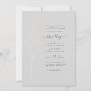 Grey Elegant Both Sets Parents Wedding Invitation