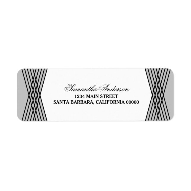 Grey Elegant Deco Address Labels (Front)