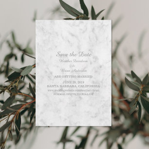 Grey Elegant Marble Save the Date Invite