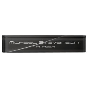 Grey Elegant Modern Desk Nameplate