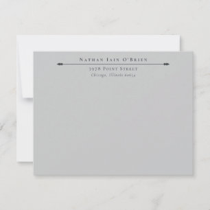 Grey Elegant Personalized With Name Address Card